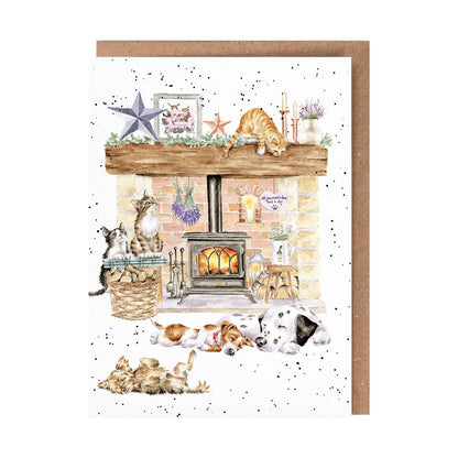 Card Acs211 There's No Place Like Home Pets/Fireplace 