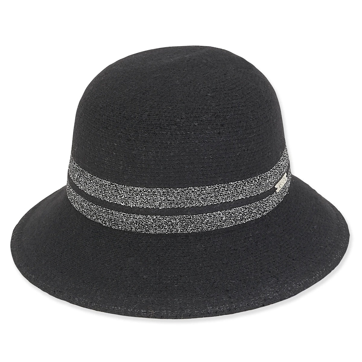 Sun n Sand-Hat Black Soft Wool Bucket 2.5" Brim Women's-AD1057A
