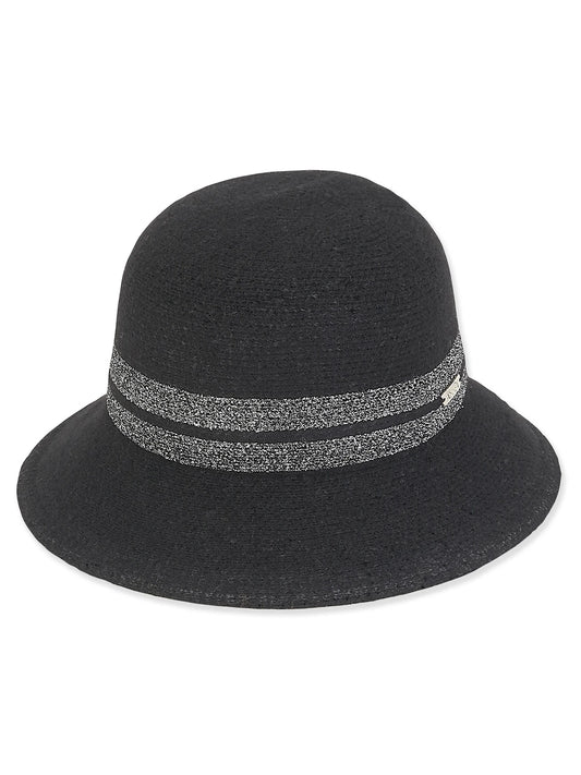 Sun n Sand-Hat Black Soft Wool Bucket 2.5" Brim Women's-AD1057A