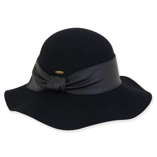 Hat - Black-Large Black Leather Head Band-Women's-Ad1536A 