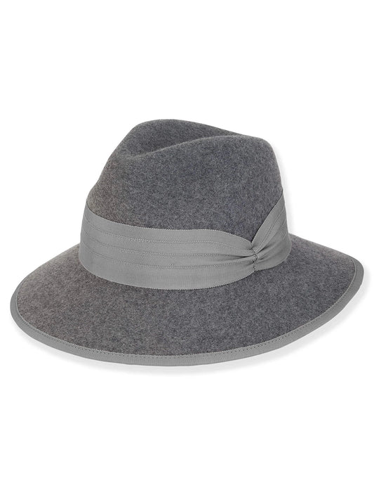 Sun n Sand-Hat Grey Wool Felt Safari 3" Brim Women's-AD1564A