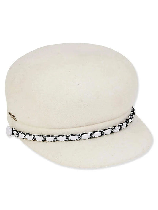 Sun n Sand-Hat Ivory Wool Felt Cadet 2.25" Brim Women's-AD997B