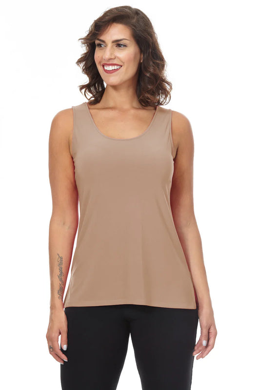 Tank Top Round Neck Long Taupe adt02a 