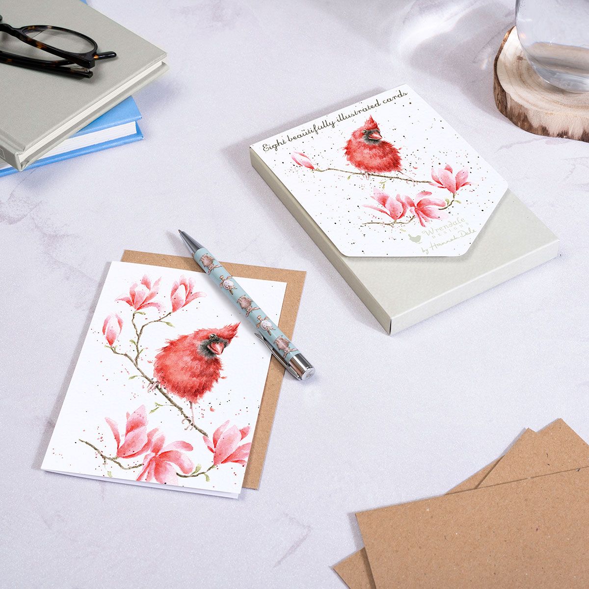 Notecard Set (8 pk)ANCP003 Magnolia Red Cardinal 