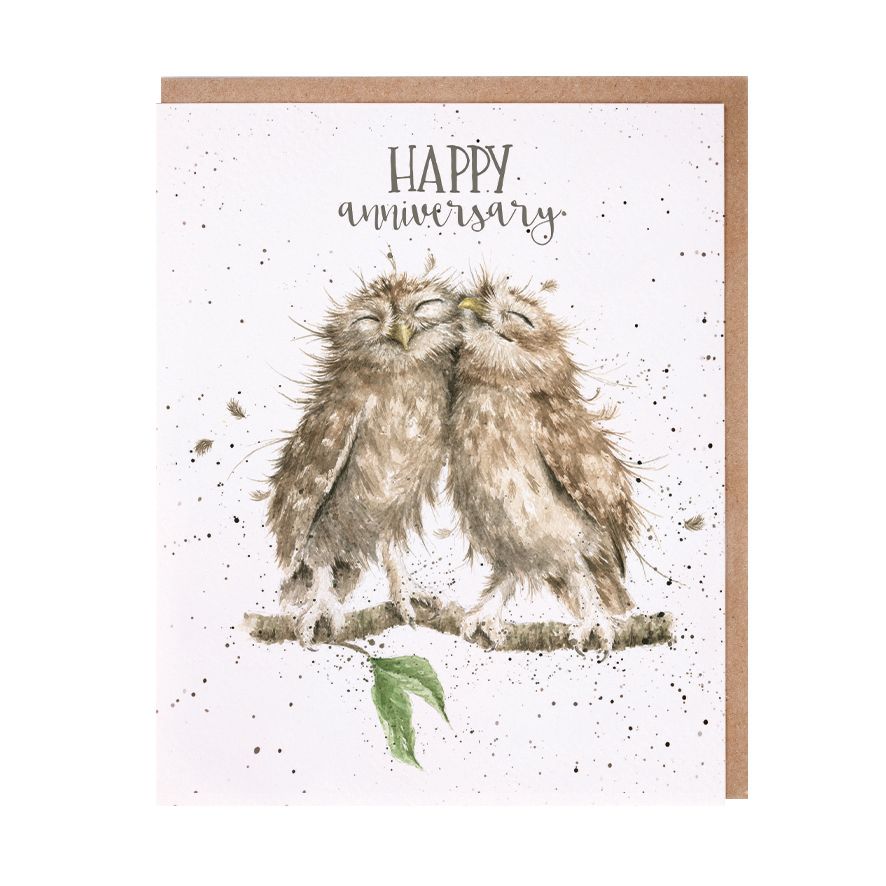 Card Aoc018 Anniversary Owls 