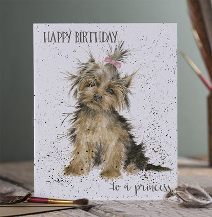 Card - AOC026 - Happy Birthday to a Princess - Yorkie 