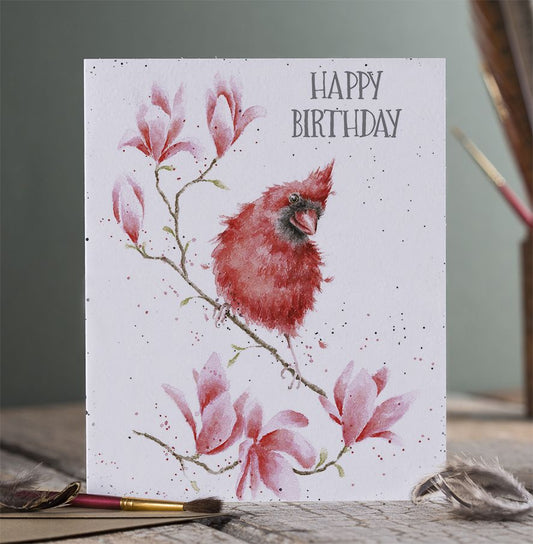 Card Aoc140 Birthday Birdie Cardinal 