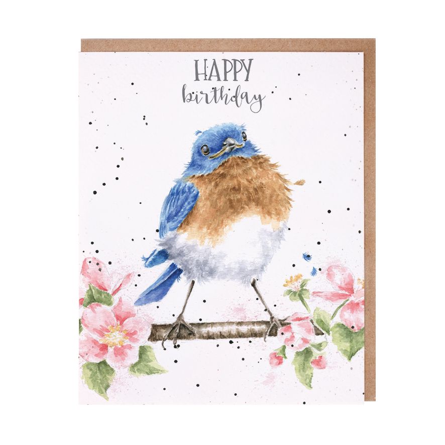 Card Aoc155 The Blue Birds Song Happy Birthday Bluebird 