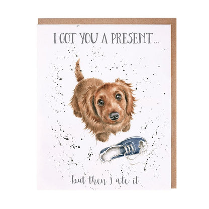 Card Aoc188 I Got You A Present Puppy With Shoe 