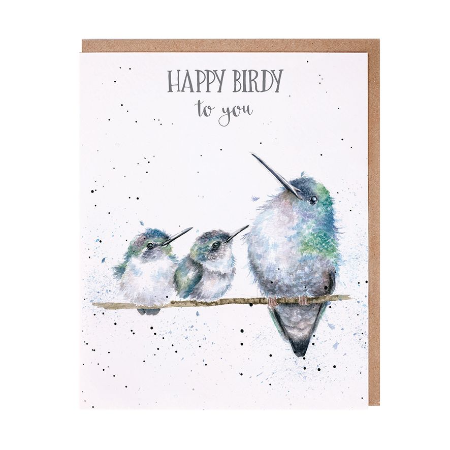 Card Aoc195 Happy Birdy 3 Sparrows 