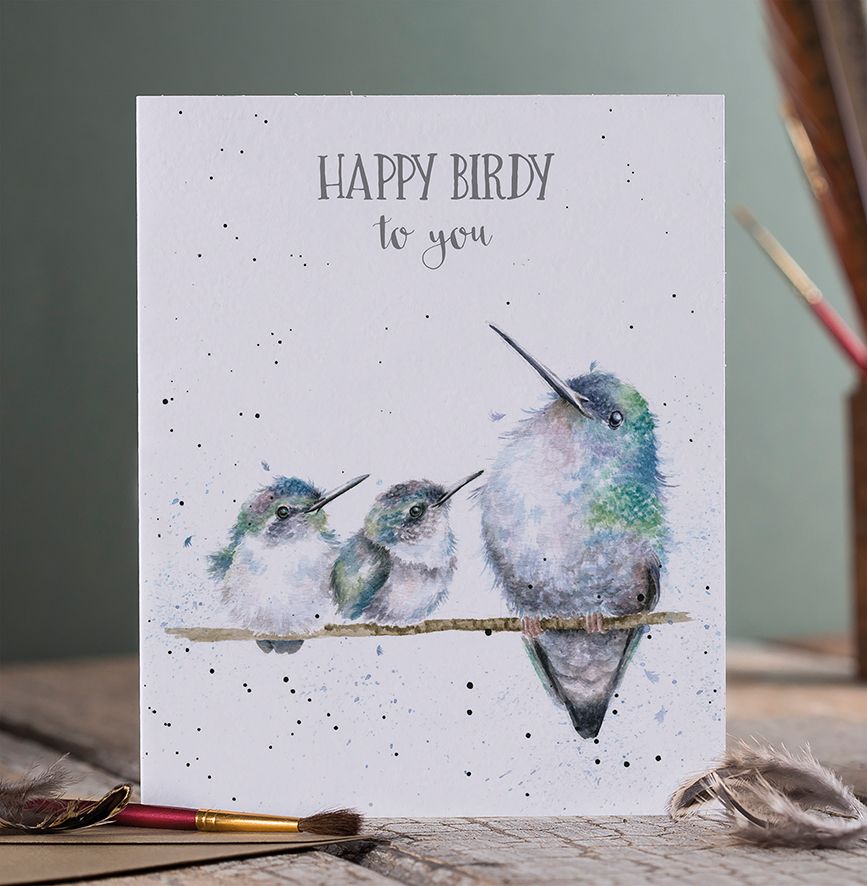 Card Aoc195 Happy Birdy 3 Sparrows 