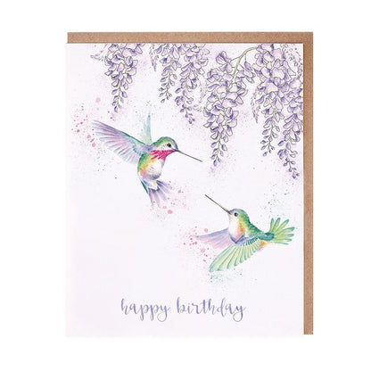 Card Aoc201 Wisteria Wishes Humming Bird Happy Birthday 