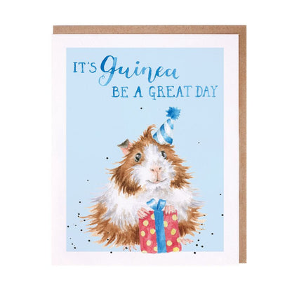 Card Apac017 Guinea Be A Great Day Guinea Pig Happy Birthday 