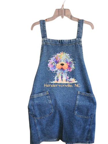 Apron  Cute Dog Hendersonville Denim 2 Pocket Adult RTDACDH