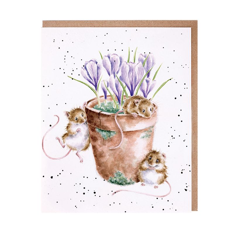 Card - ACS185 - Garden Friends Mouse - Blank Inside 