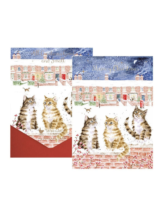 Christmas Card In The Lane Snow Is Glistening Cat 8pk Axncp037