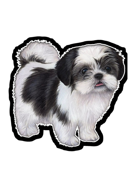 E&amp;S-Vinyl Sticker&nbsp; Shih Tzu Puppy Black/White&nbsp; 788-87b