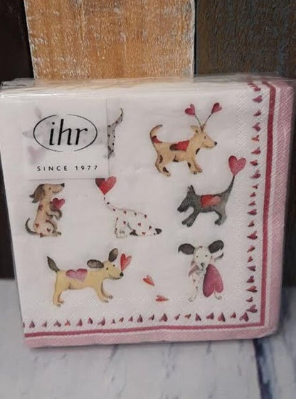 Napkins - Whimsical Valentines Dog Party - 20 pc. 