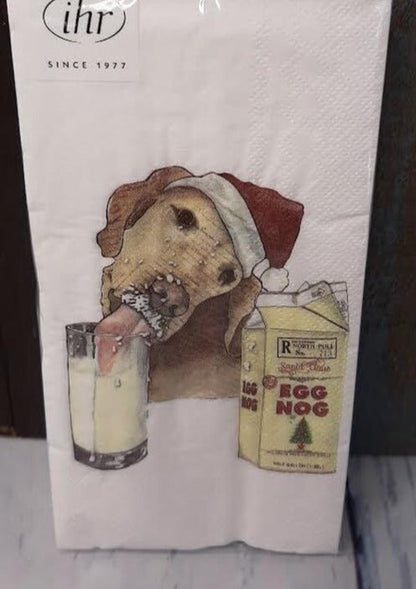 Napkins - Christmas Golden Dog - Eggnog - 16 pc-Bf040800 