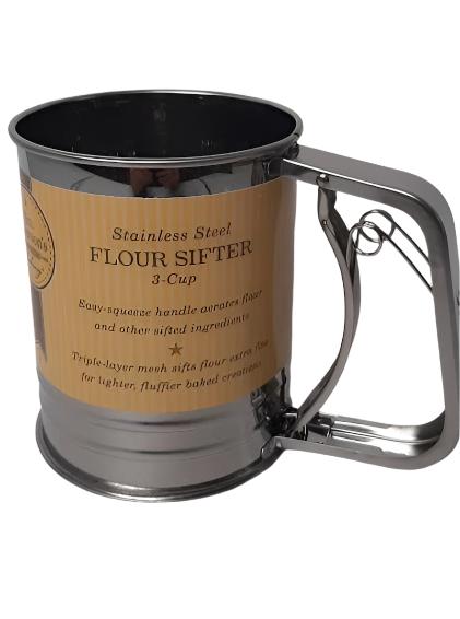 Flour Sifter - 3 Cup - Stainless Steel 