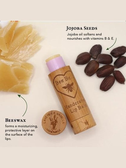 Lip Balm Lavender Vanilla Year Around  Wooden Container