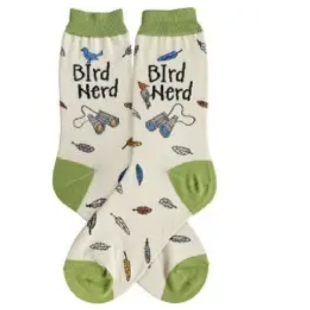 Women's Socks - Novelty, Crew sock, Fun -Bird Nerd 