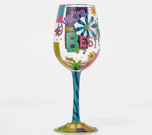 Glass  Wine  You're The Best 15oz  4053102 