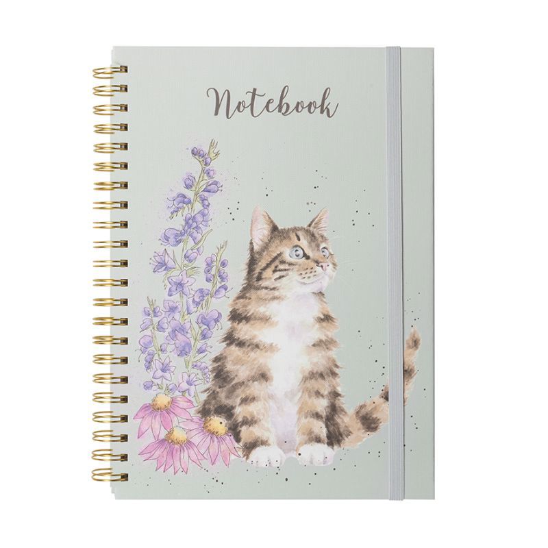 Spiral Notebook Cat Whiskers And Wild Flowers Green Lhb015
