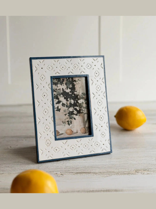 Picture Frame Resin Stamp 4x6" Blue / Cream Ffrd11572