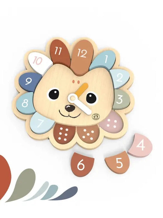 Children's clock with a hedgehog design on a white background