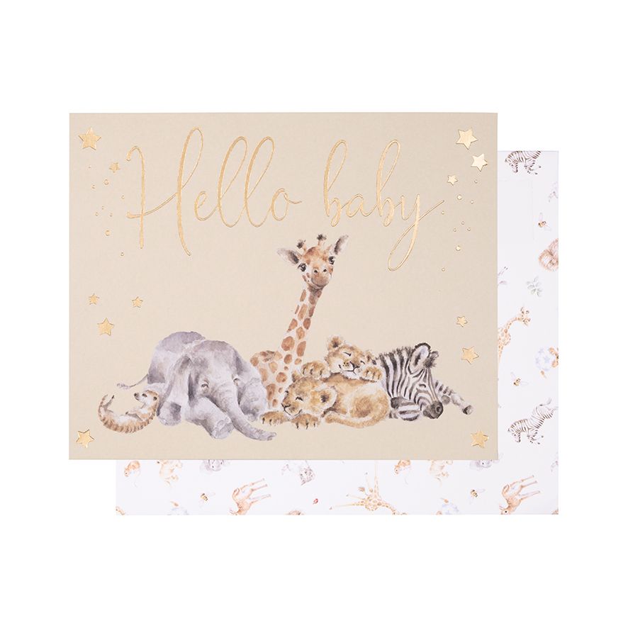 Card - LTW-AOC002- HELLO BABY LITTLE SAVANNAH 