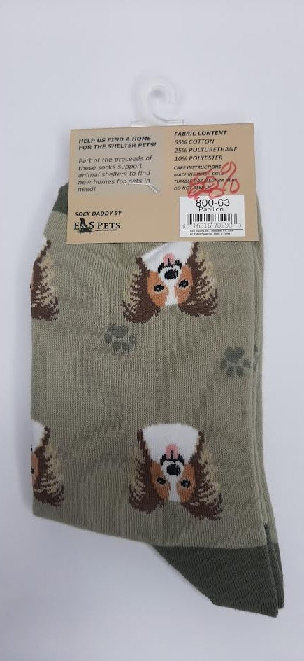 Papillion-Brown Unisex Sock-800-63 