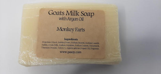 Monkey Farts-Goats Milk BarSoap With Argan-Size.75x2.25x3.75"-20531 