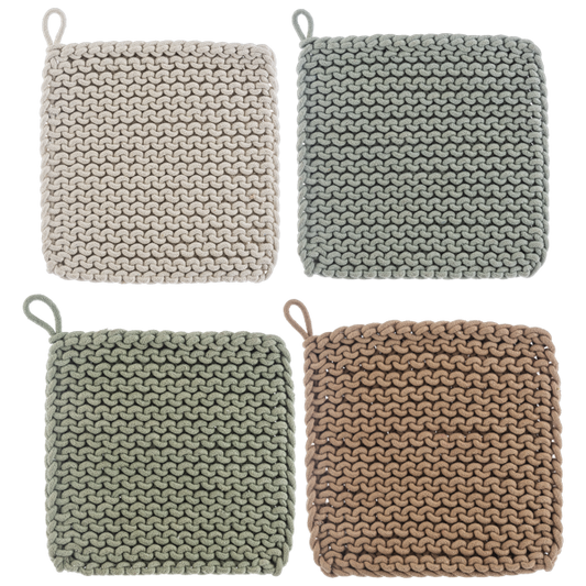 Pot Holder Crochet 8"  Bronze , White, Green, Light Green CB185974 