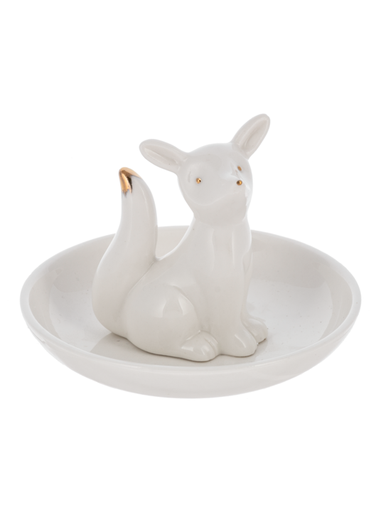 Holder Ring Fox White Round Ceramic CB186462 