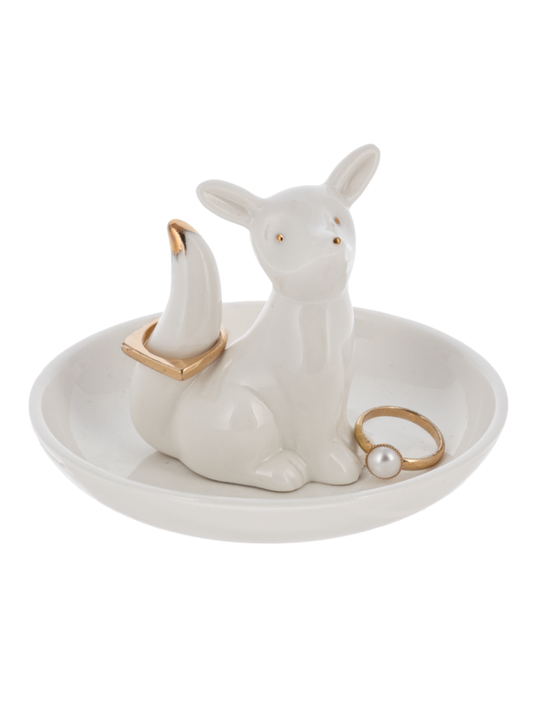Holder Ring Fox White Round Ceramic CB186462 