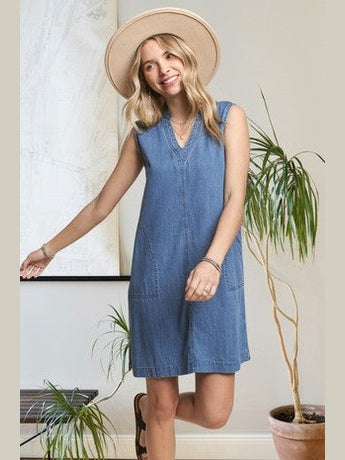 Dress Sleeveless Denim CED3491 