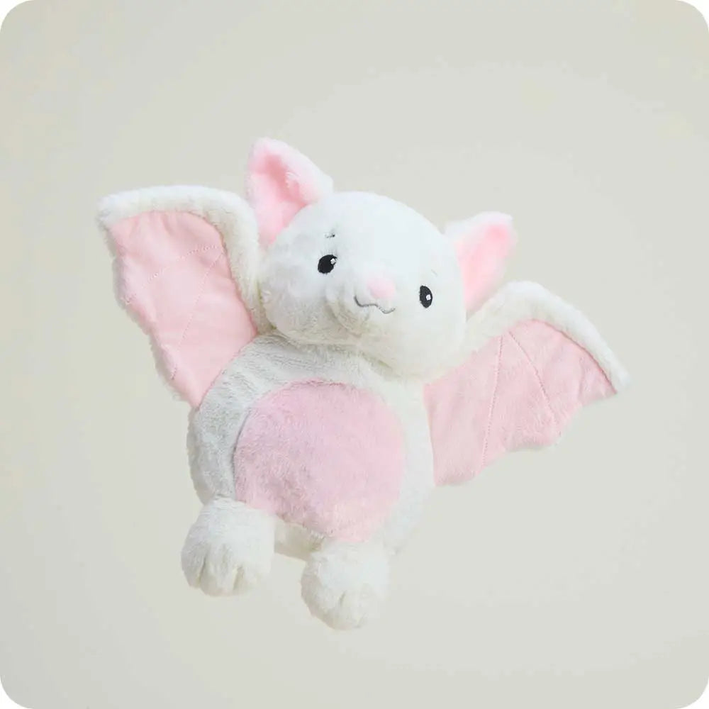 Warmies- White /Pink Bat 13" Heatable Stuffed Animals Cp-Bat-W