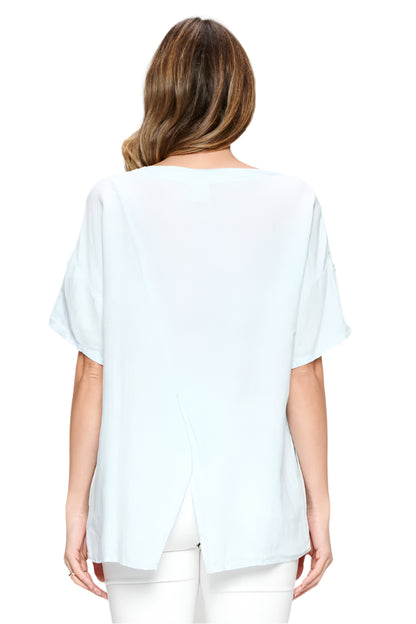 Top Pull Over Short Sleeve White Women's Plt2124 