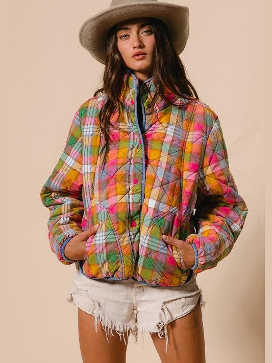 Bibi-Quilted Jacket Vintage Bleached d 2 Pocket Women's IP8318G02