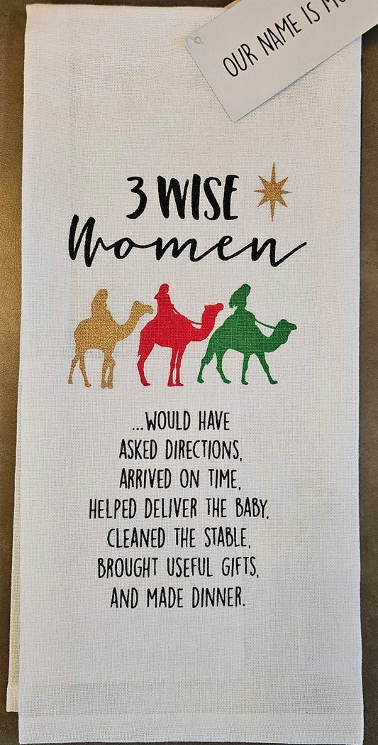 3 Wise Women-Christmas Tea-Towel 