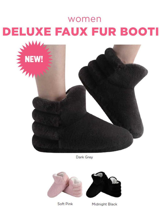 Booties Deluxe Faux Fur Midnight Black Women's WDFFB-MBLACK 