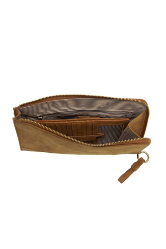 Wristlet/Wallet Faux Suede Toffee Karina Convertible  Women's L8244-02