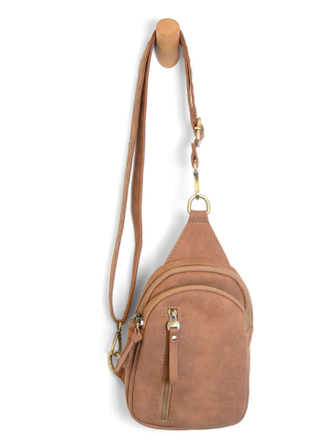 Skyler Walnut&nbsp; Faux Suede Sling / Crossbody Bag - L8358-62