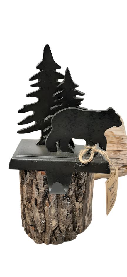 Black Bear in Forest Stocking Hanger 