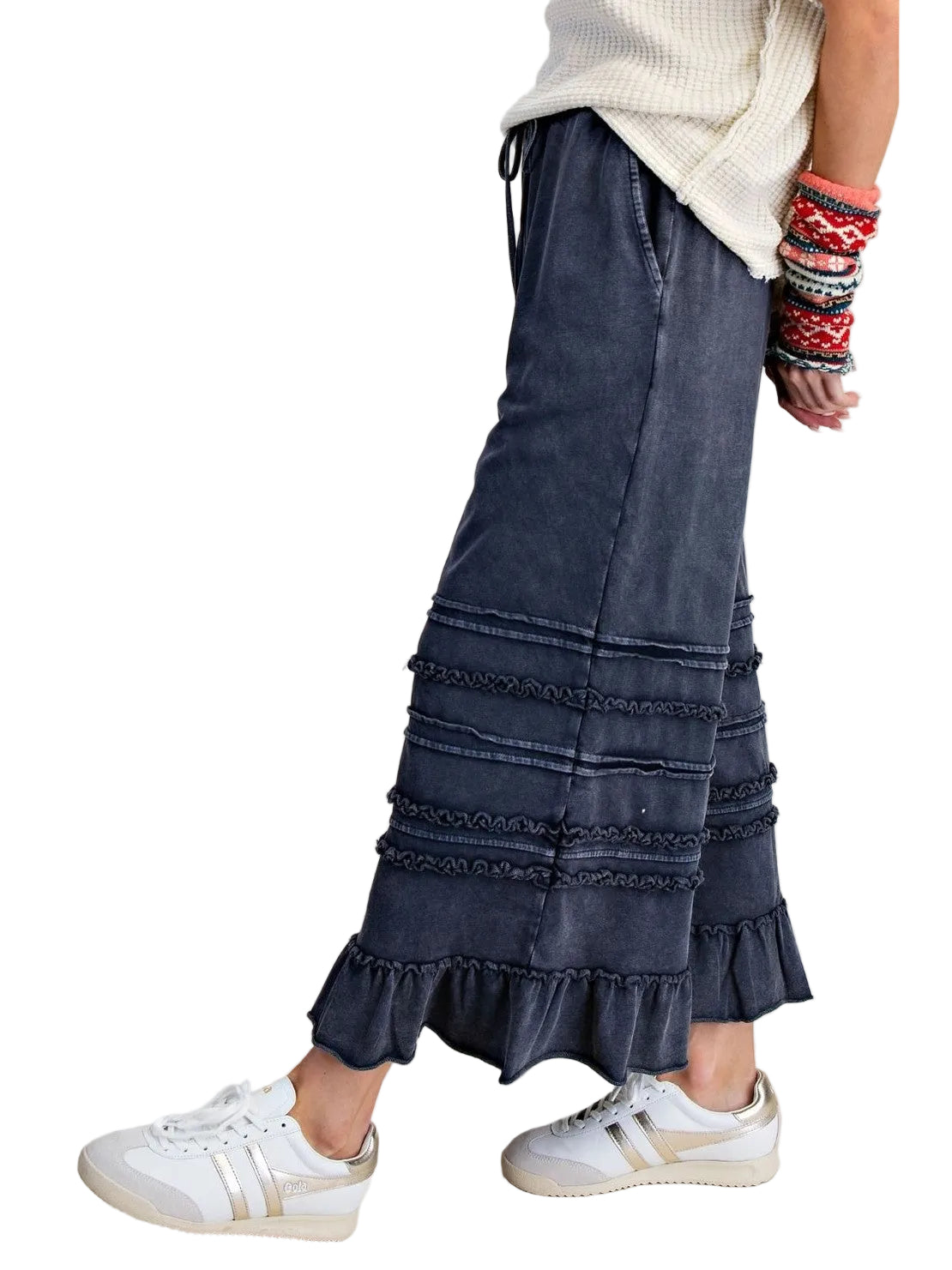 Pants Midnight Blue Mineral Washed Terry Knit 2 Pocket&nbsp; EB90214
