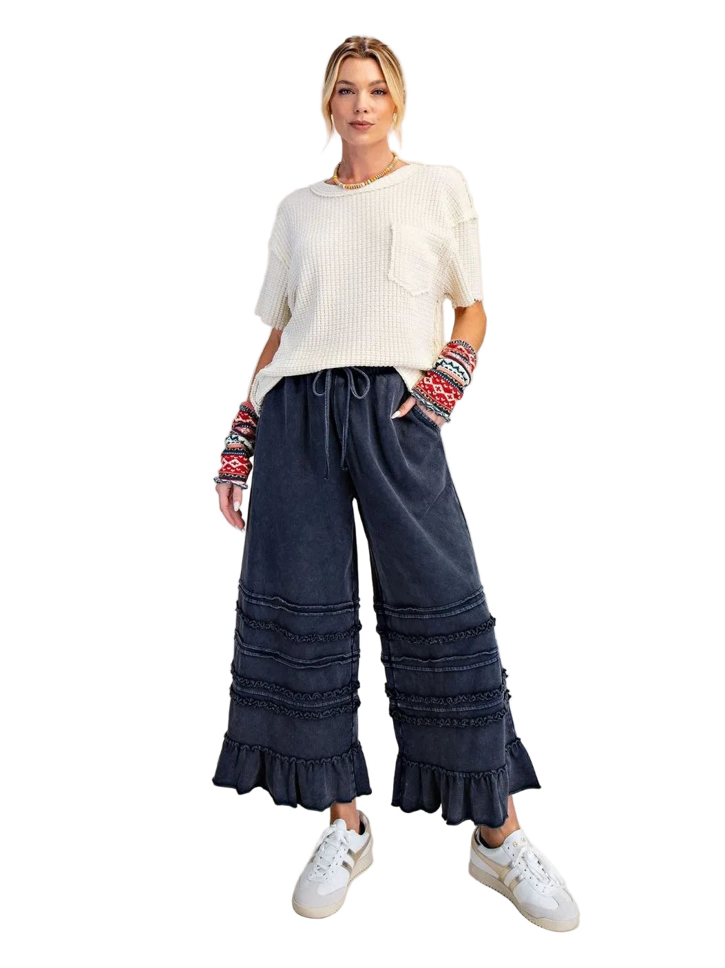 Pants Midnight Blue Mineral Washed Terry Knit 2 Pocket&nbsp; EB90214