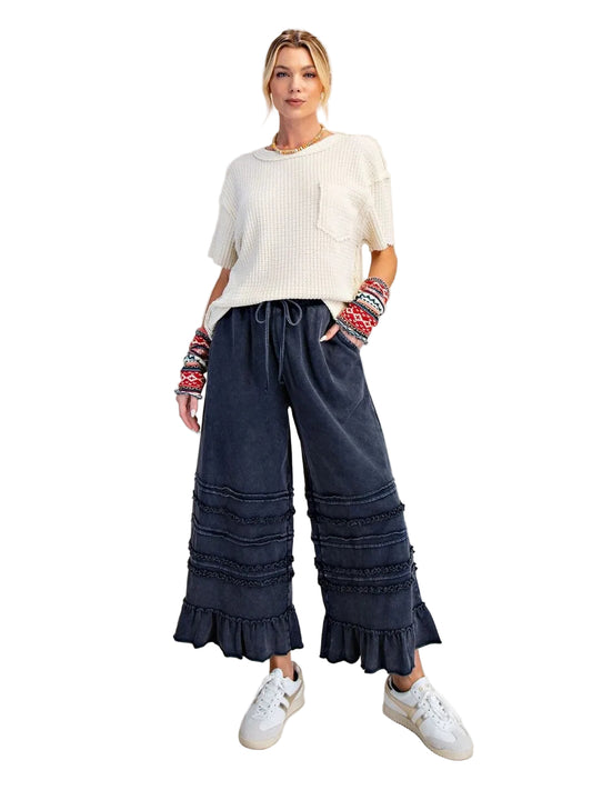 Pants Midnight Blue Mineral Washed Terry Knit 2 Pocket&nbsp; EB90214