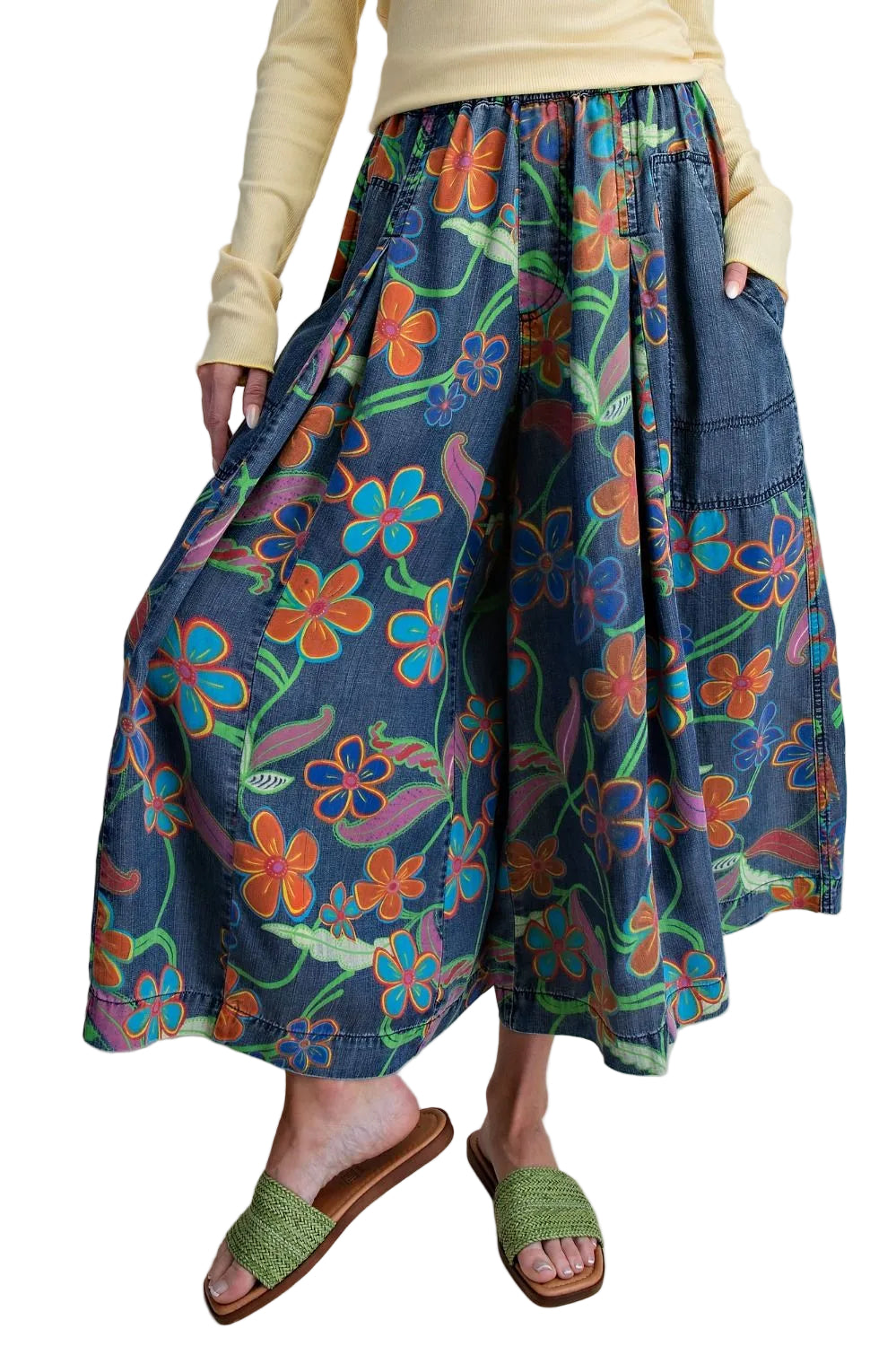 Pants Wide Leg Tencel Denim EB90252B