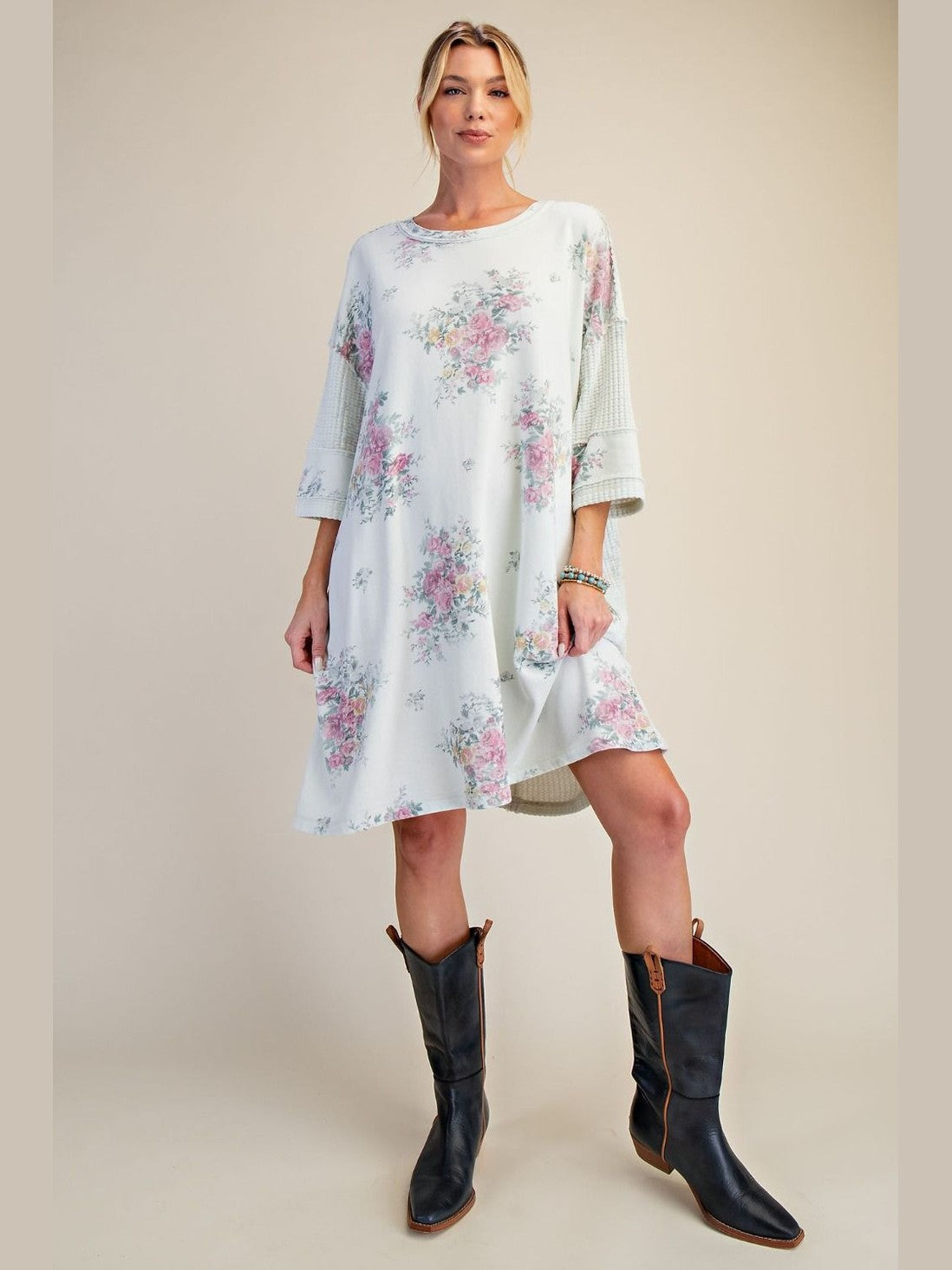Dress Pullover Mint&nbsp; 3/4 Sleeve 2 Pocket&nbsp; &nbsp;Women's&nbsp; ED71902